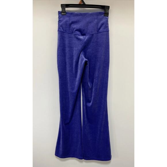 Athleta Elation Velvet Flare Pants High Waisted Purple Sz XS - Picture 2 of 5